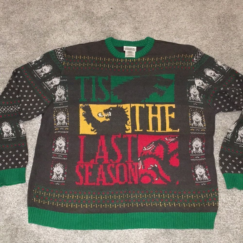 Original Promo HBO Game of Thrones Fire Blood Dragon last series sweater XXL